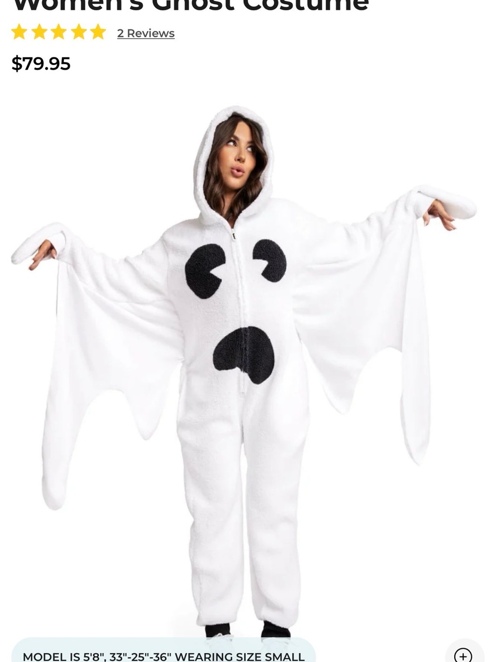Tipsy Elves White Ghost Onesie with Black Face Appliqués